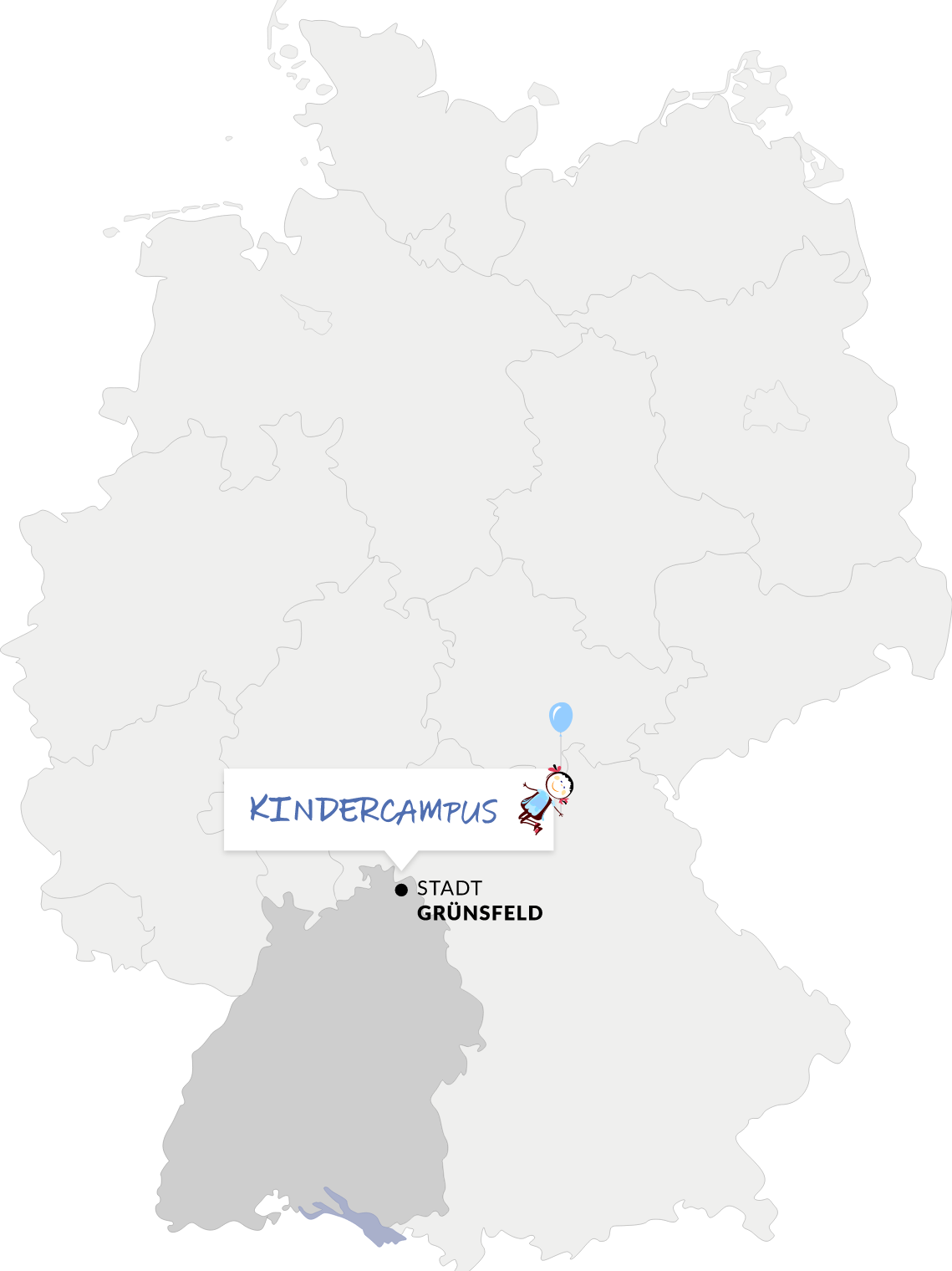Deutschlandkarte Kindercampus eingezeichnet